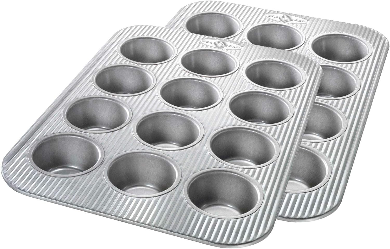 USA Pan Bakeware Muffin Pan, 12-Well, Set of 2, Aluminized Steel image number 6