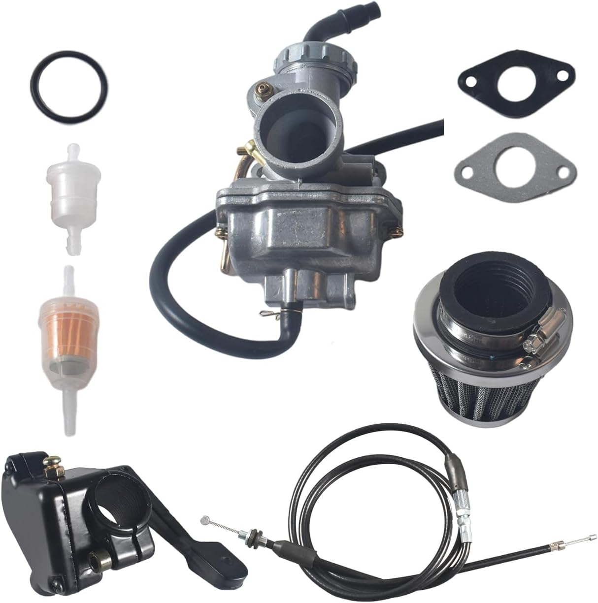 PZ20 Carburetor and Air Filter Kit with Throttle Cable for Taotao for Kazuma for Baja 50Cc 70Cc 90Cc 110Cc 125Cc 4 Stroke Engine Chinese ATV Quad Go Kart image number 4