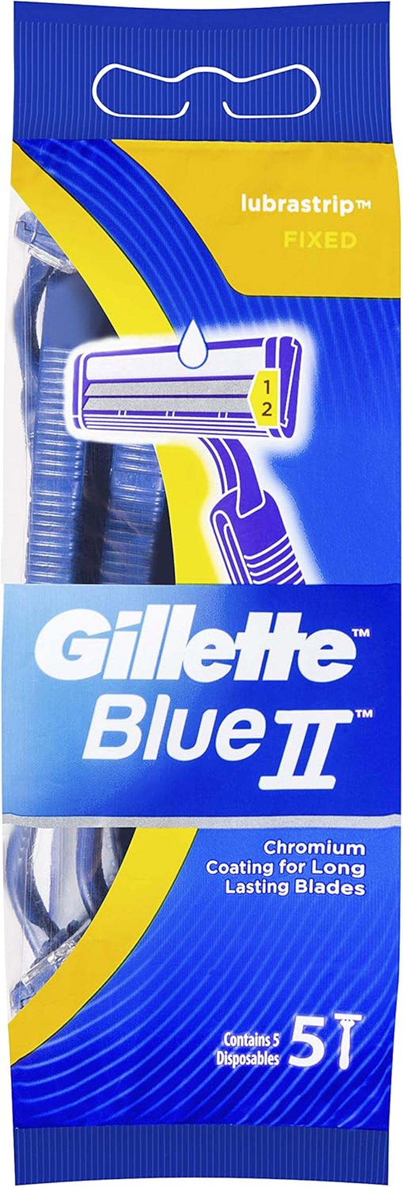 Gillette Blue II Sensitive Disposable Shaving Razors (5 Pieces Set) image number 2