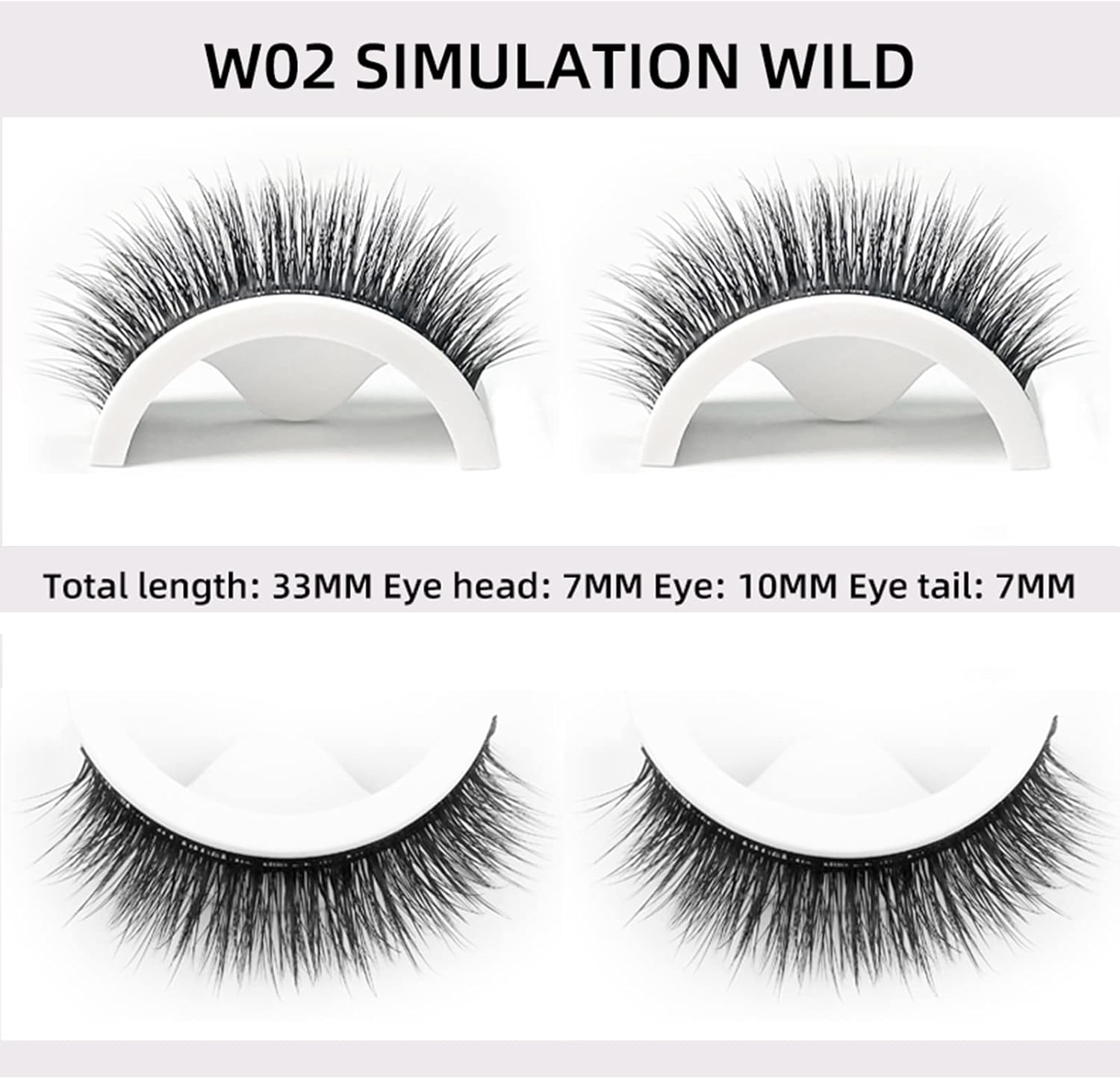 Reusable Self Adhesive False Eyelashes No Glue or Eyeliner Lashes Eyelashes Easy to Put on Non-Slip Waterproof Self Sticking False Lashes for Women 2 Pairs (F02) image number 2