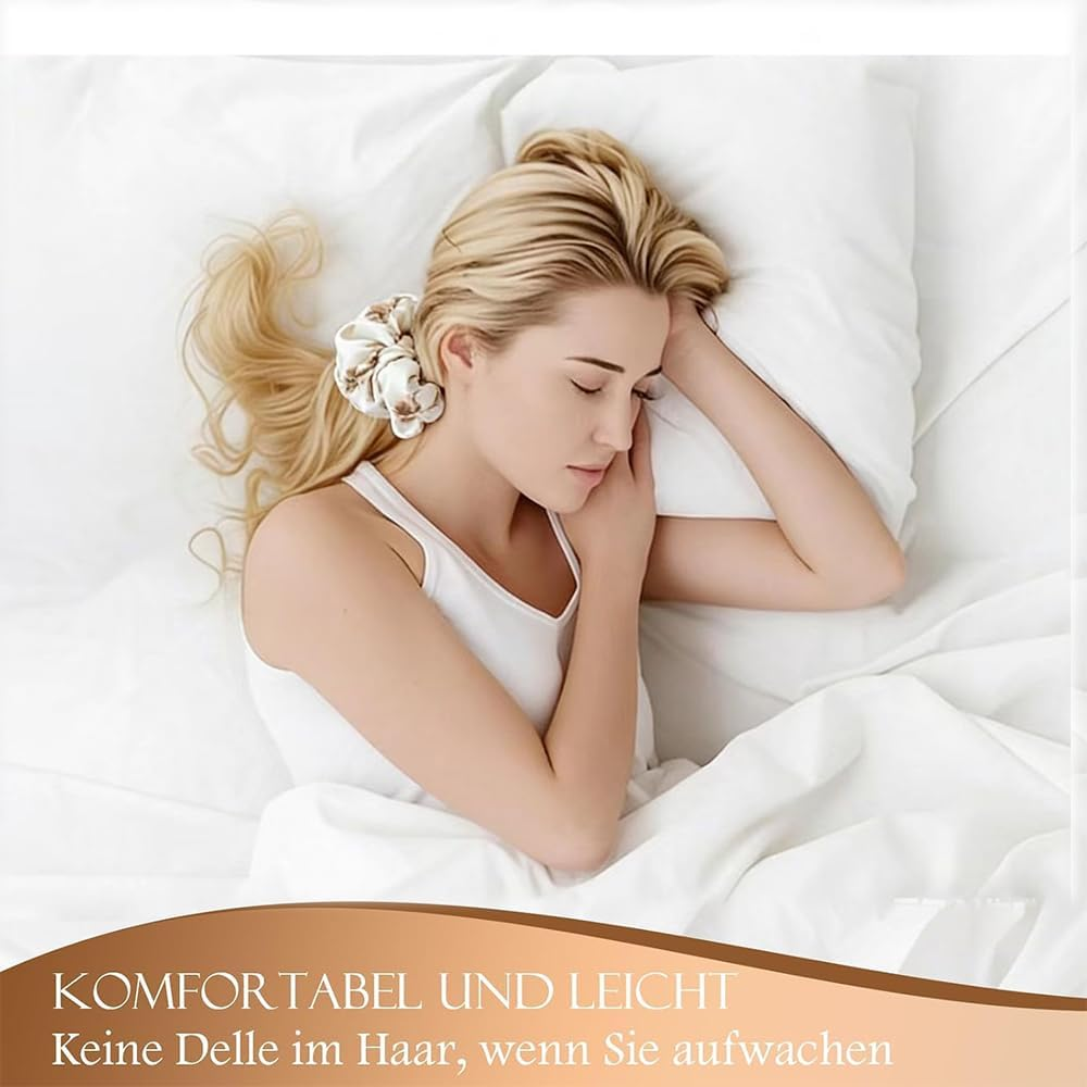 Large Silk Hair Scrunchie, Women'S Silk Scrunchie, Soft Silky Elastic Hair Bobbles, Ponytail Holder, Elastic Hair Band for Women and Girls (Pack of 1)