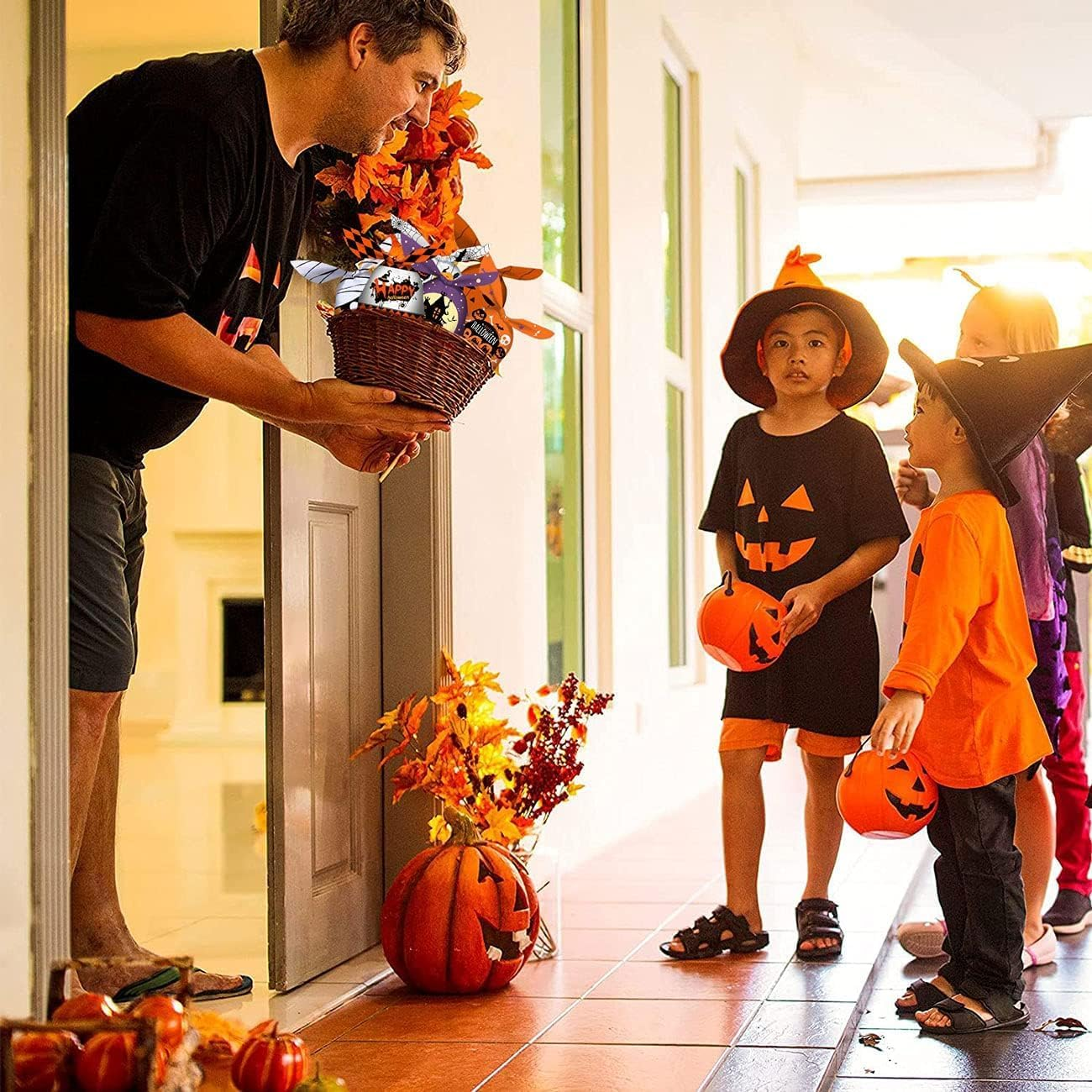 100PCS Halloween Candy Bags, Kids Trick or Treat Bags Goodie Bags, Cute Rabbit Ear Bags Small Halloween Cookies Plastic Gifts Bag for Halloweens Party Supplies image number 4