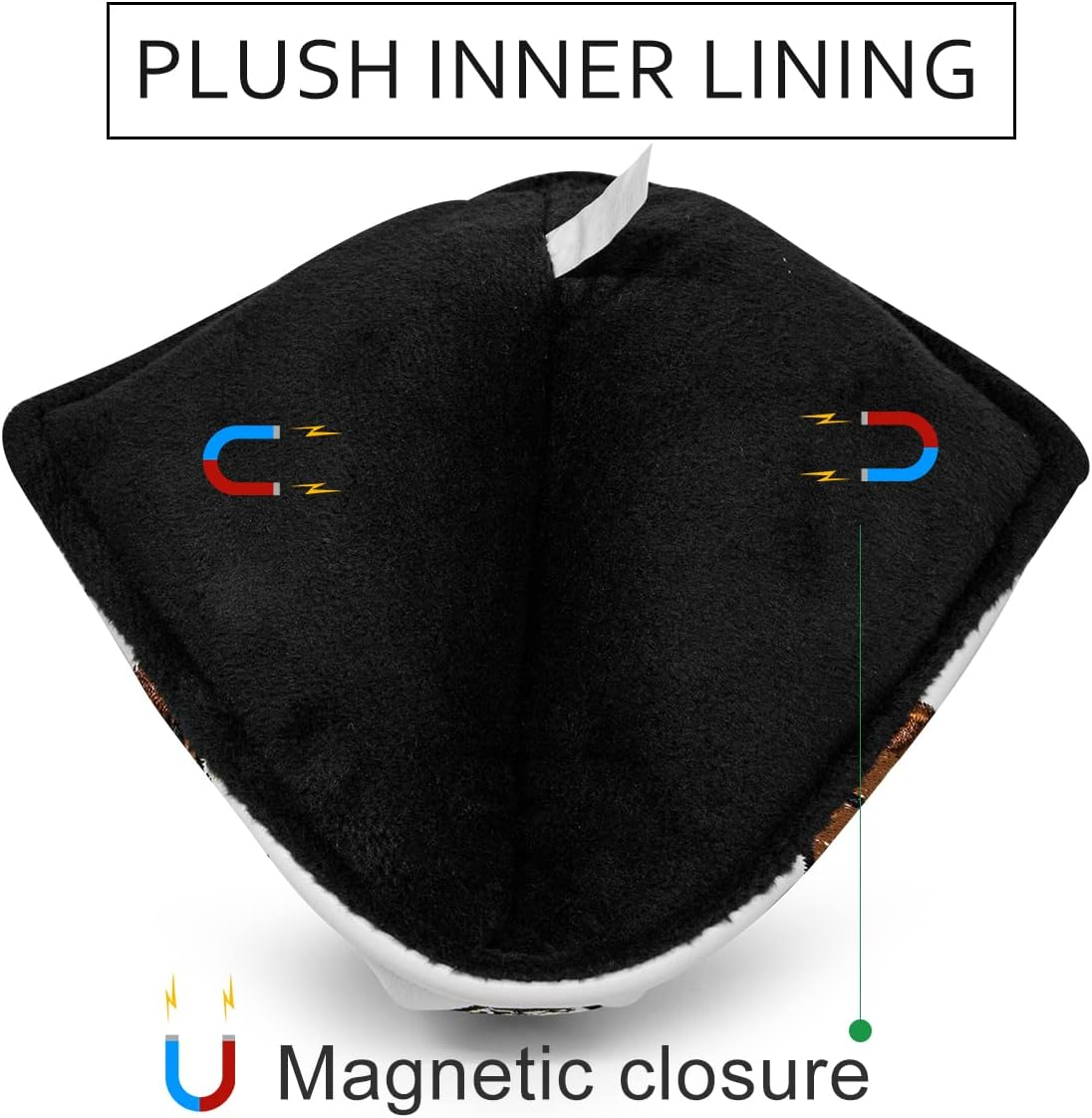 Barudan Golf Putter Head Cover Magnetic Blade Putter Cover Headcover image number 4