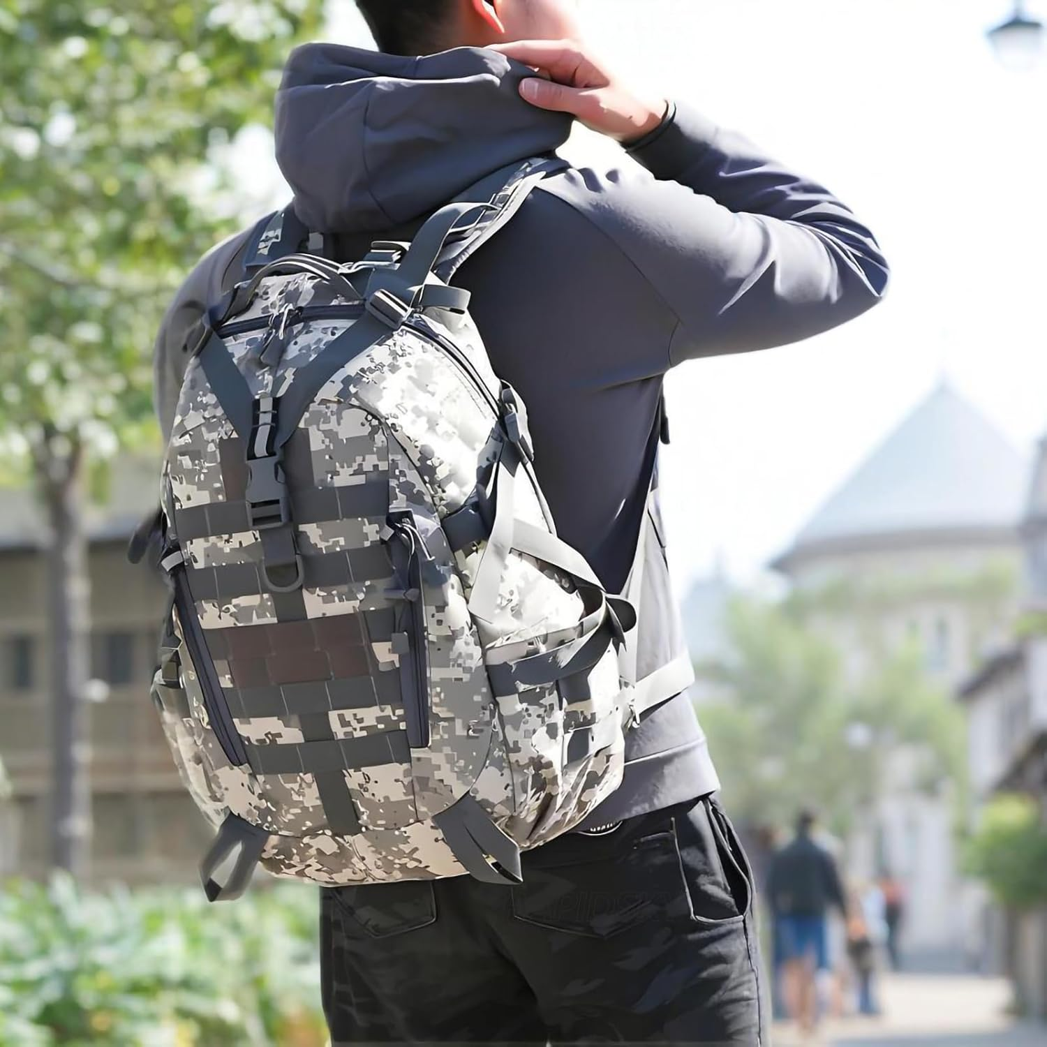 RAPIDSKY 38L Tactical Backpack, Waterproof Hiking Assault Pack with MOLLE System & Multi-Compartment Daypack for Cycling, Camping, Outdoor Adventures