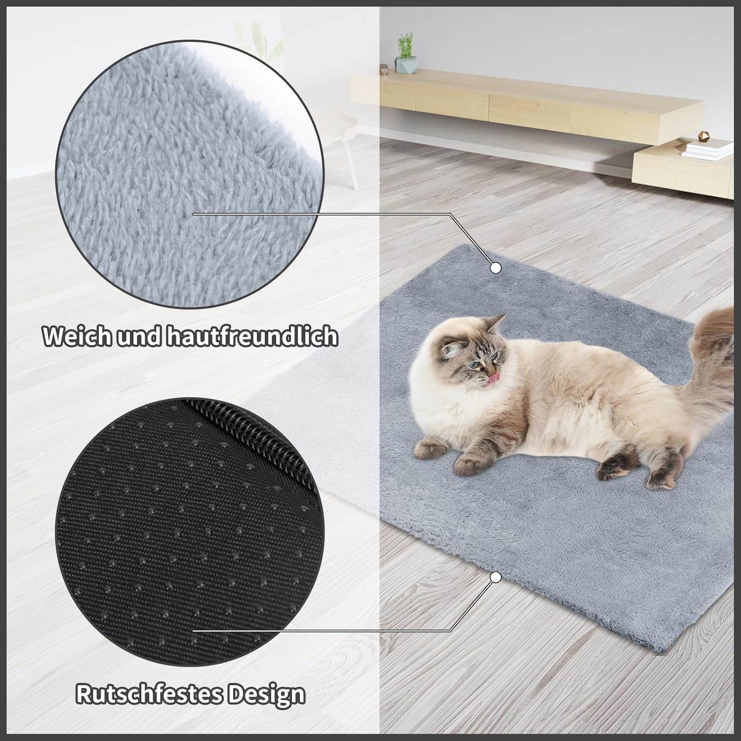 Self-Heating Blanket for Dogs and Cats, Winter Pets Heat Mat, Washable Heat Blanket Dog, Thermal Blanket, Dog Non-Slip, Self-Warming Dog Mat, Fluffy Warm, 60 X 45 Cm image number 4