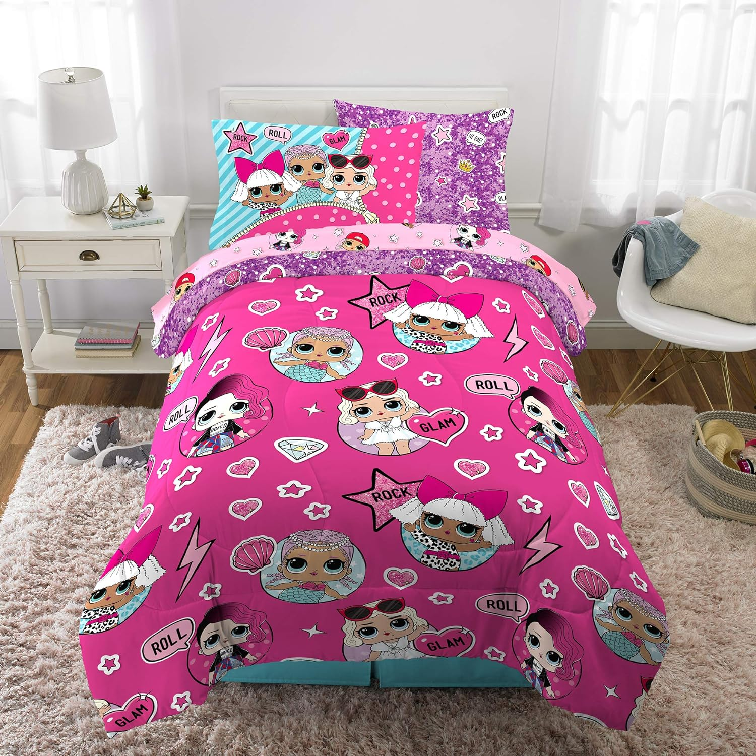 Franco 6A1388 Kids Bedding Super Soft Comforter and Sheet Set with Bonus Sham, 5 Piece Twin Size, LOL Surprise image number 7