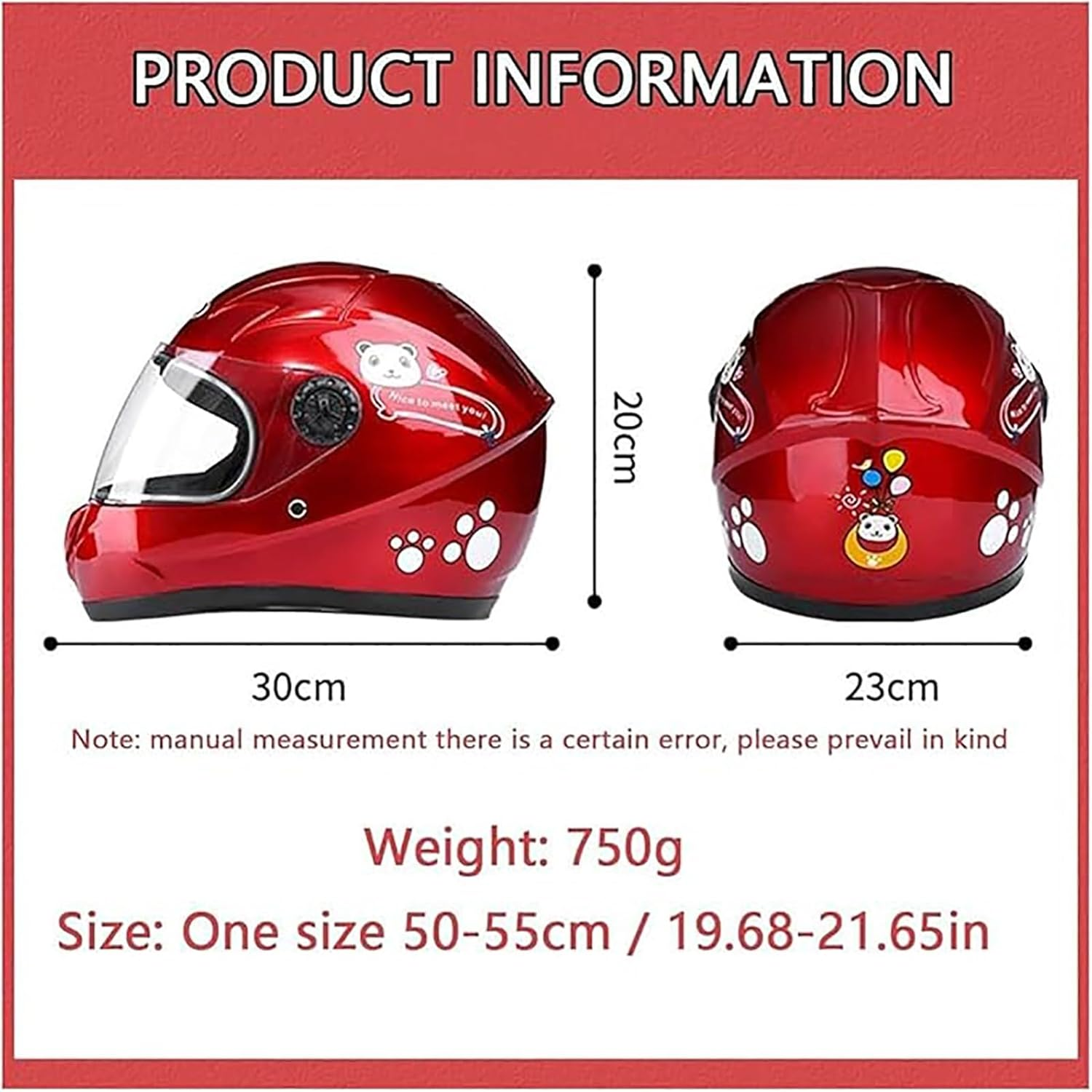 Full Face Cute Children Motorcycle Helmet, ECE Approved Youth Kids Go-Kart Helmet, Four Seasons Fashion Cartoon Boys Girls Helmet, Skateboard Jet Moped ATV Vintage Helmet