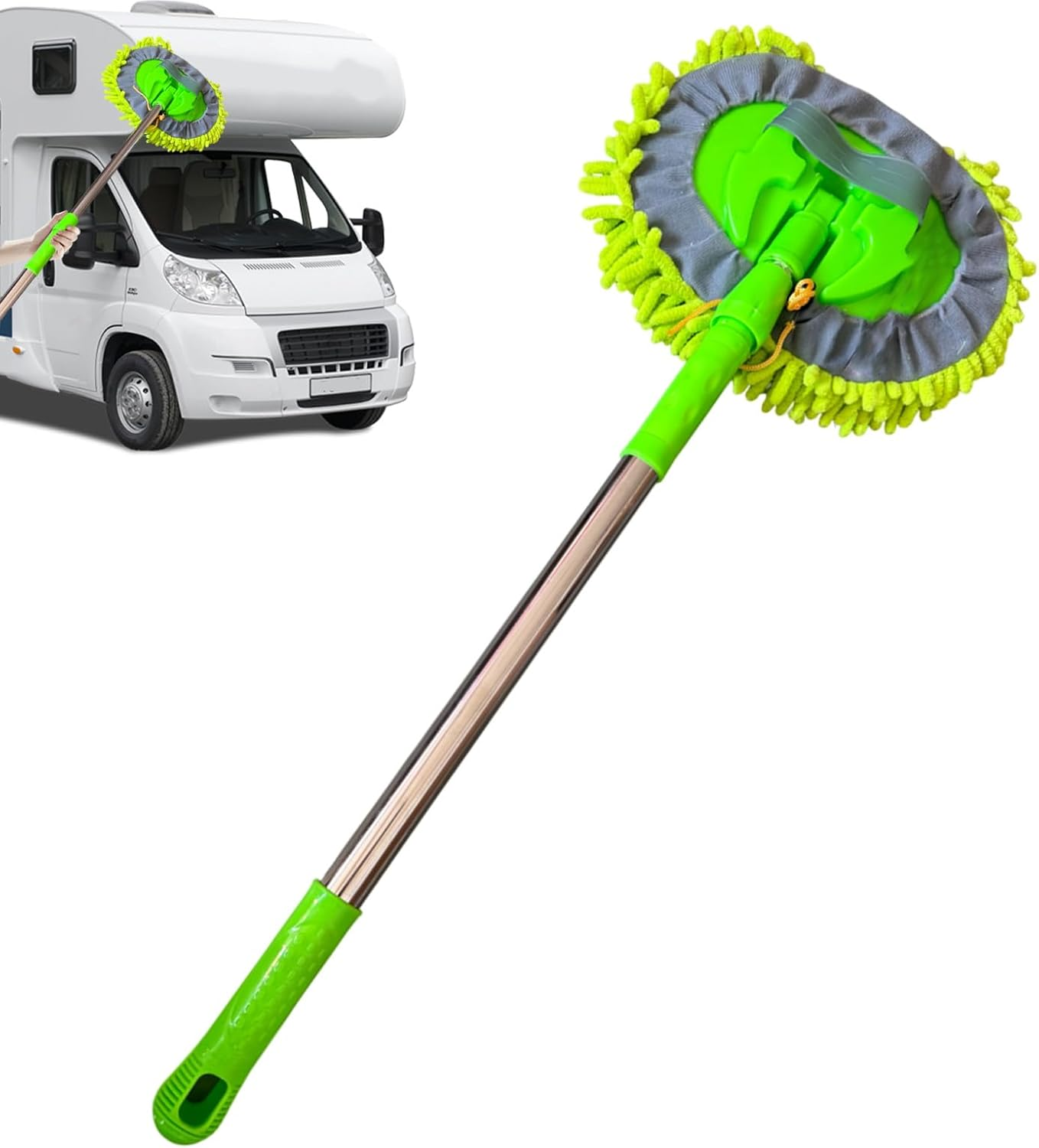 Moreeulsi Car Washing Brushes - Telescopic Car Window Cleaning Brush,Automotive Exterior Interior Washing Supplies, Anti-Slip Dust Remover Scrubber for Vehicle Sedan Motorcycle RV image number 2