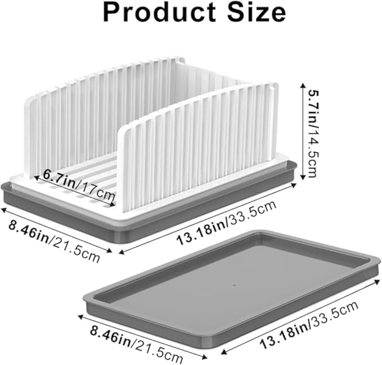 RODISHOMM Adjustable Bread Slicer with Crumb Catcher Tray, Foldable Bread Cutting Guide for Homemade Bread, Loaf Cakes, Sandwiches &ndash; Width & Thickness Adjustable, Kitchen Counter Clean Tool image number 4