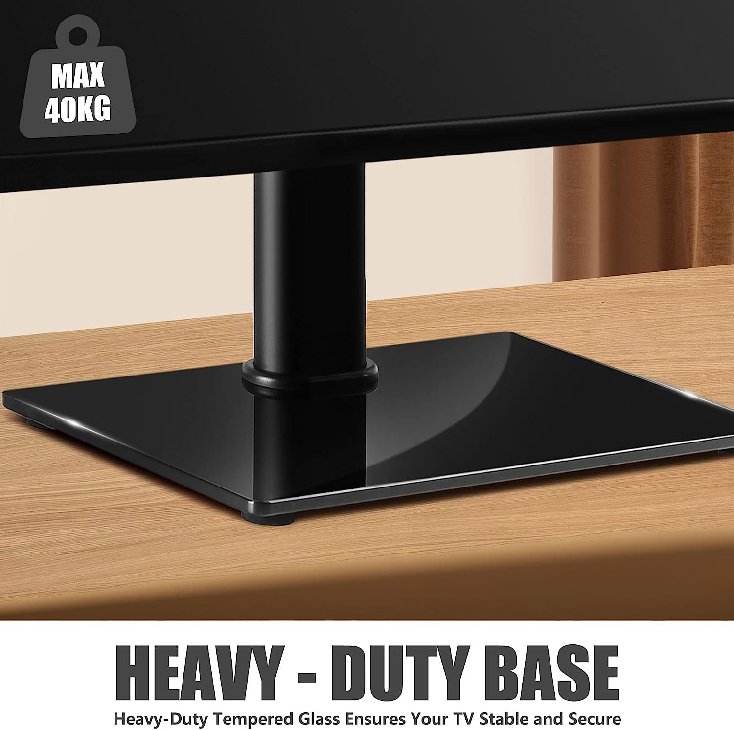 Suptek Universal Cantilever Table Top Pedestal TV Stand with Bracket for 17"-55" Tvs Holds 40Kg Max. VESA 400X400Mm Height Adjustable Mount TS001-02 image number 6