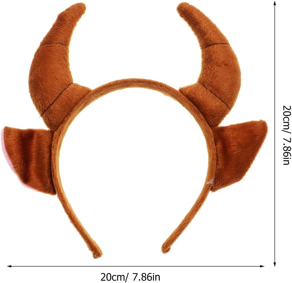 Veemoon Cow Horn Headband for Adults Animal Costume Headpiece for Parties Cosplay for Halloween Special Occasions Unique Photo Props image number 1