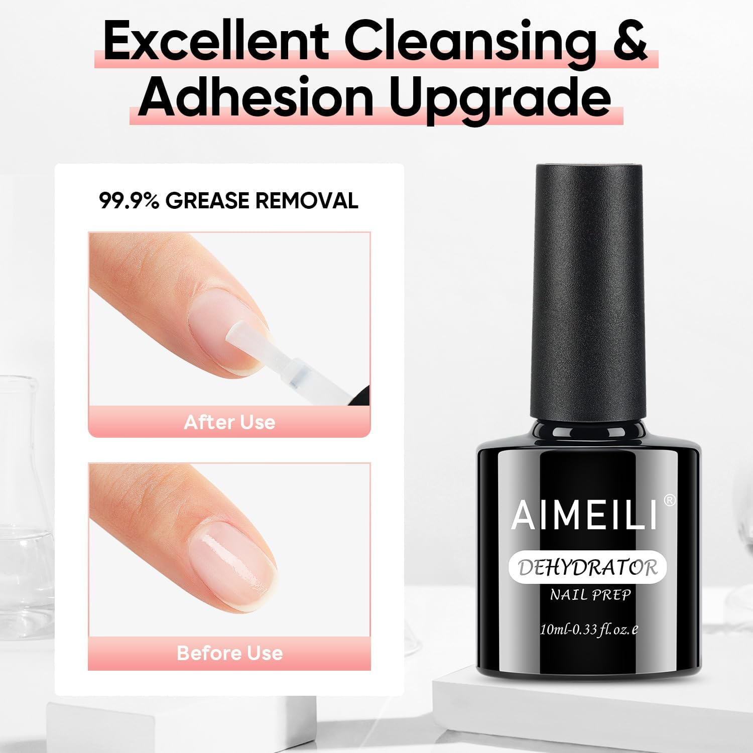 AIMEILI Dehydrator Nail Prep 10ML for Getting Rid of the Oil and Dry up the Whole Cuticle in the Nail Bed Area, Long-Lasting Professional Nail Dehydrator for Gel Nail Polish and Acrylic Powder image number 1