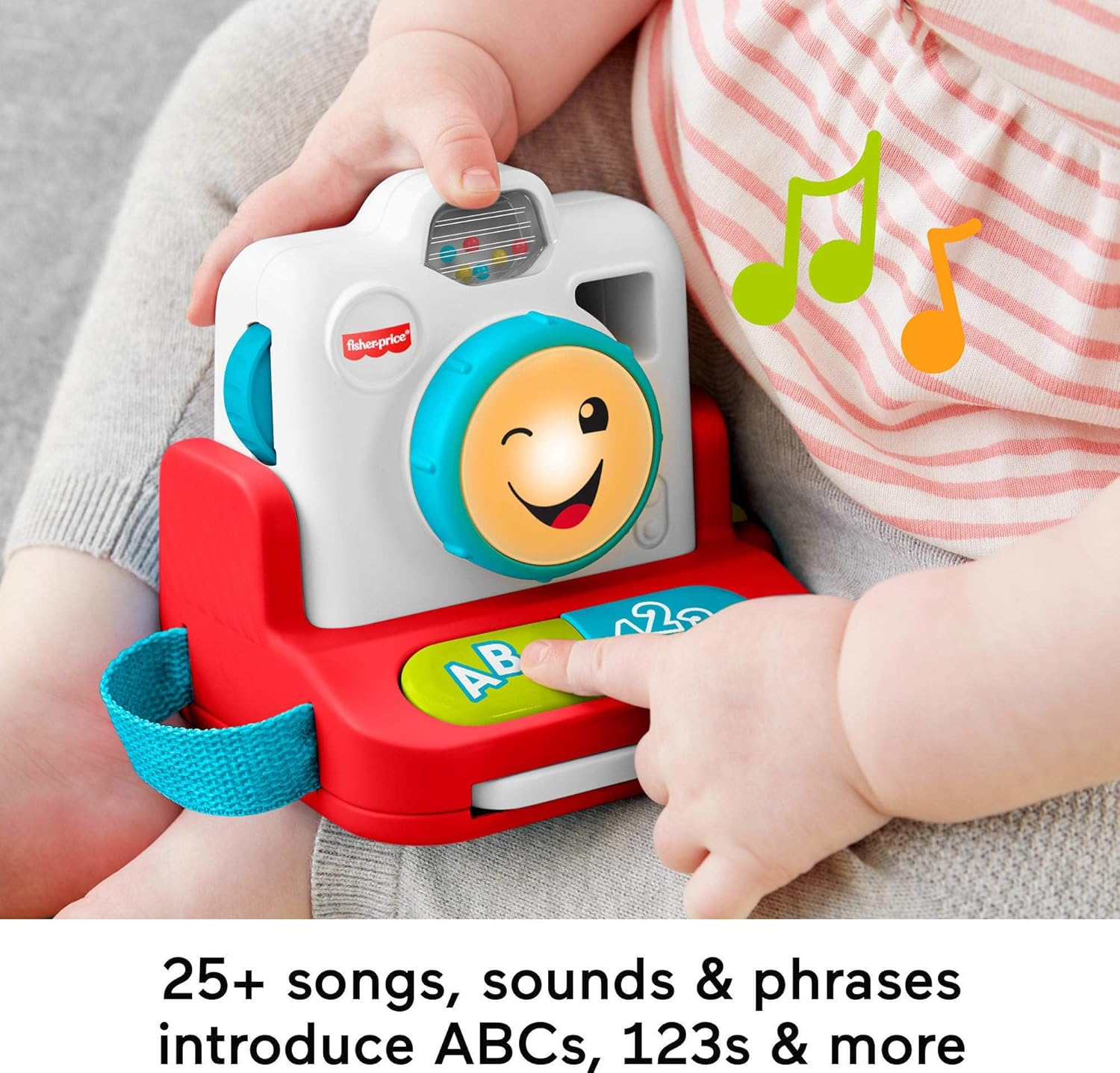 Fisher-Price Baby & Toddler Toy Laugh & Learn Click & Learn Instant Camera with Music & Lights for Pretend Play Infants Ages 6+ Months