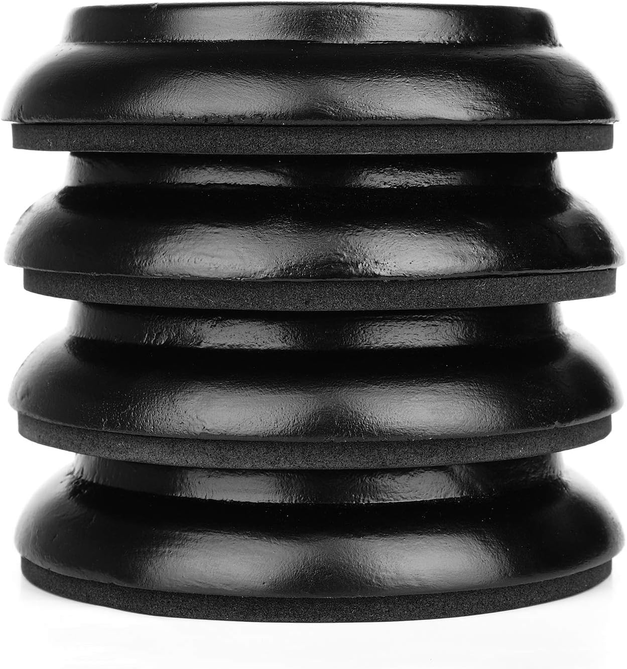Eison Piano Caster Cups for Upright Piano Wooden Piano Caster Piano Leg Floor Protectors with Non-Slip & Anti-Noise Foam Hardwood Floor Protectors, Set of 4, Black - Brown image number 7