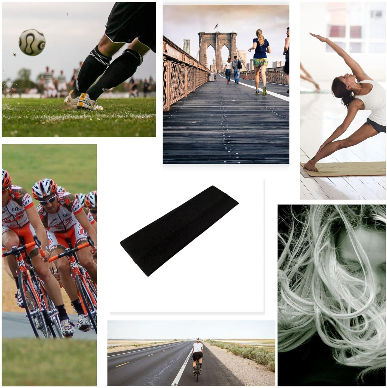 WESTEND CHOICE 7Cm Wide Headbands Plain Stretchy Hairband Unisex Kylie Headband Bandeau Gym Exercise Headbands for Women & Men Soft Yoga Head Band - Blue image number 2