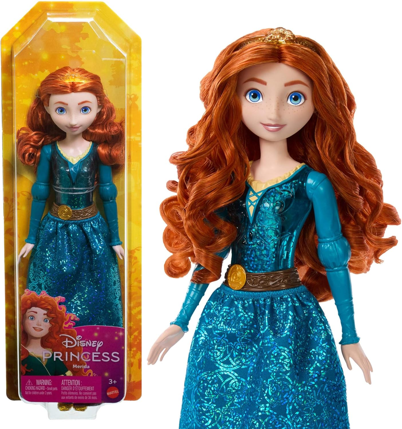 Disney Princess Dolls New for 2023, Merida Posable Fashion Doll with Sparkling Clothing and Accessories, Disney Movie Toys image number 5