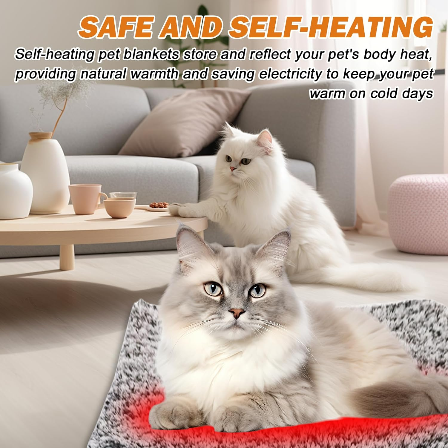 SPORWAY Heat Blanket Cat: Heat Cushion for Cats and Dogs, Self-Heating Blanket Cat, Thermal Blanket Dog Cushion, 40 X 50 Cm, Cat Blanket, Self-Warming, Interchangeable Core, Non-Slip Heating Mat, image number 1