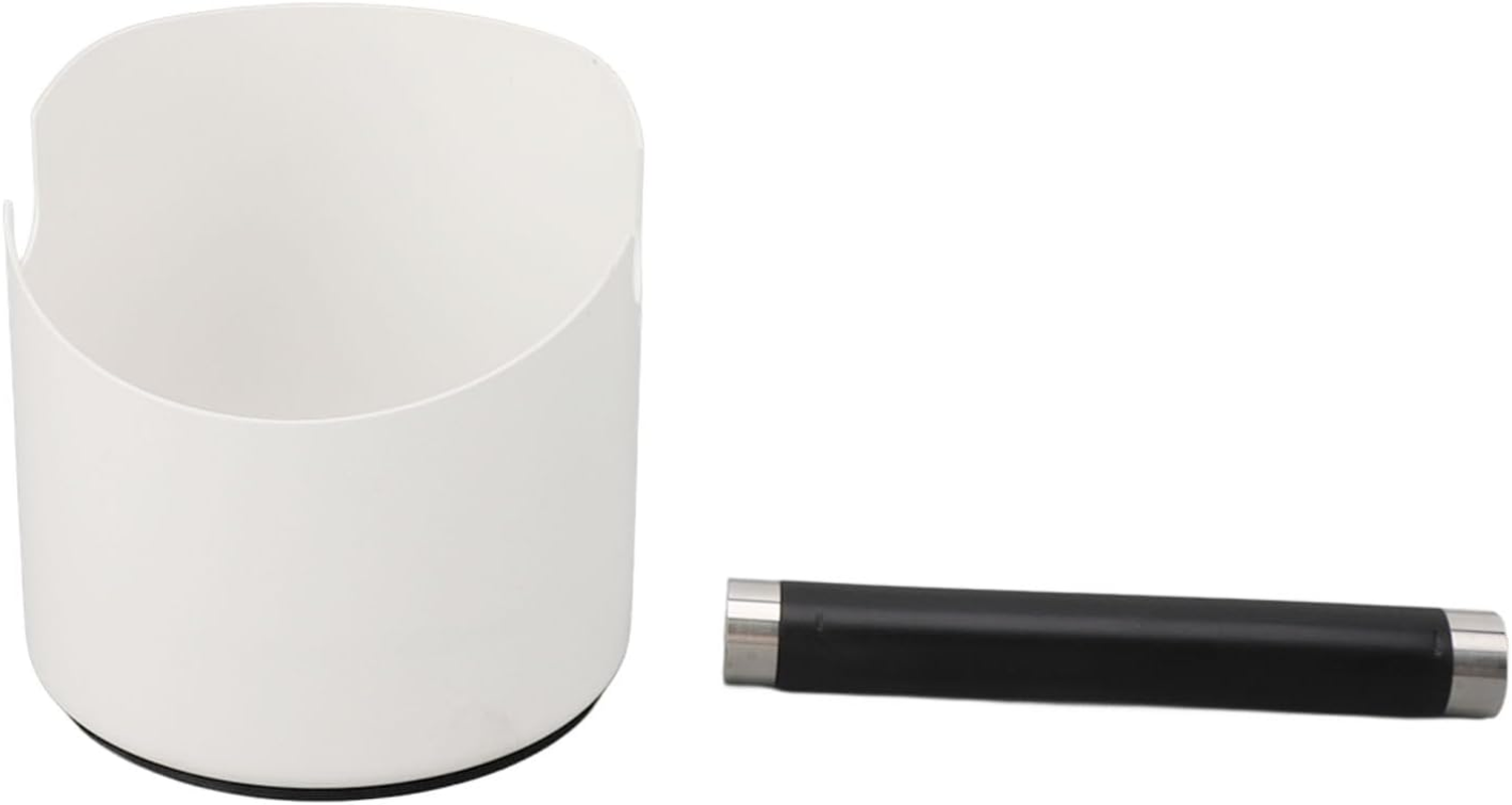 Stainless Steel Coffee Grounds Knock Box, 4.5 Inch Coffee Knock Box with Removable Knock Bar for Home (White) image number 6