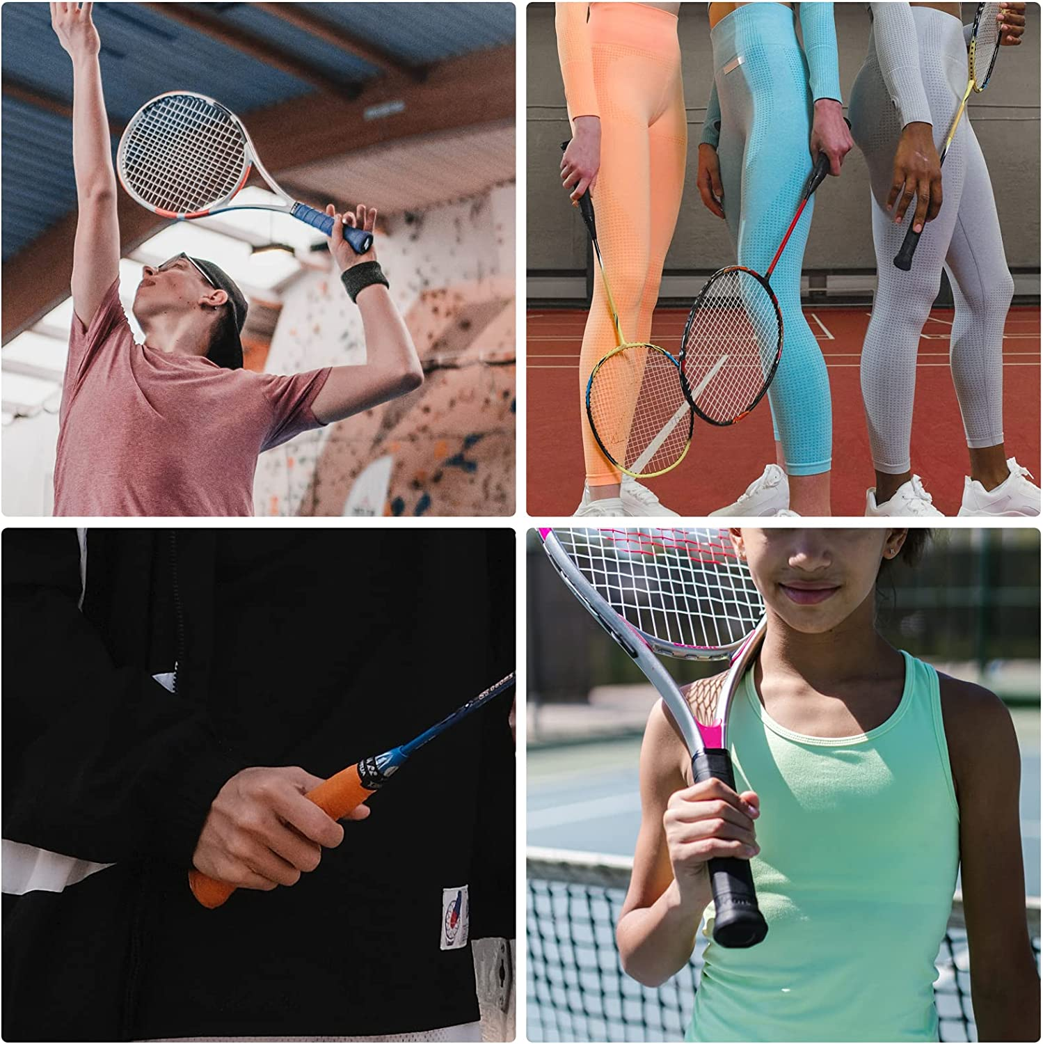 8Pcs Tennis Racket Grip Tape Outdoor Tape Handle Antiskid Badminton Accessories Racquet Band Grips Protector - Multicolor image number 3