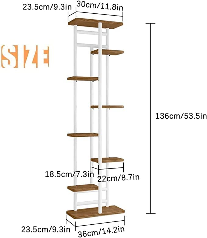 Uptyia Plant Stand 8 Tier 9 Potted Indoor Plant Shelf Multiple Stands for Garden Corner Balcony Living Room (8Tier 9 Potted-Dark Wood Grain) image number 6