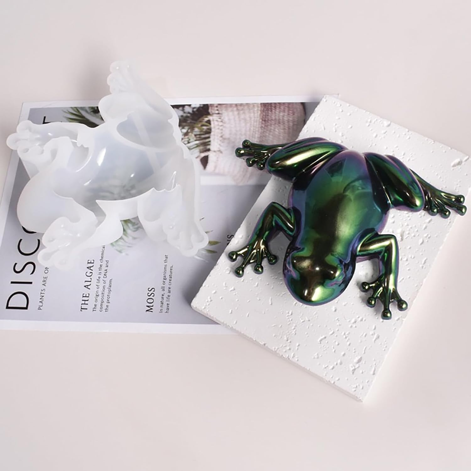 2Pcs Silicone Frog Resin Molds - 3D Animal Silicone Resin Mold for Epoxy Casting, Frog-Shaped Resin Mold for DIY Resin Clay Art Craft/Table Home Halloween Decor Resin Accessories (A-Frog) image number 3