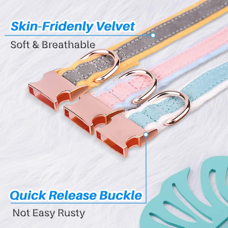 Kalevel Floral Dog Collar Breakaway Large Personalized Cat Collar Elegant Pet Collar with Flower Accessory for Rottweiler Pugs Decoration Pink Blue image number 5