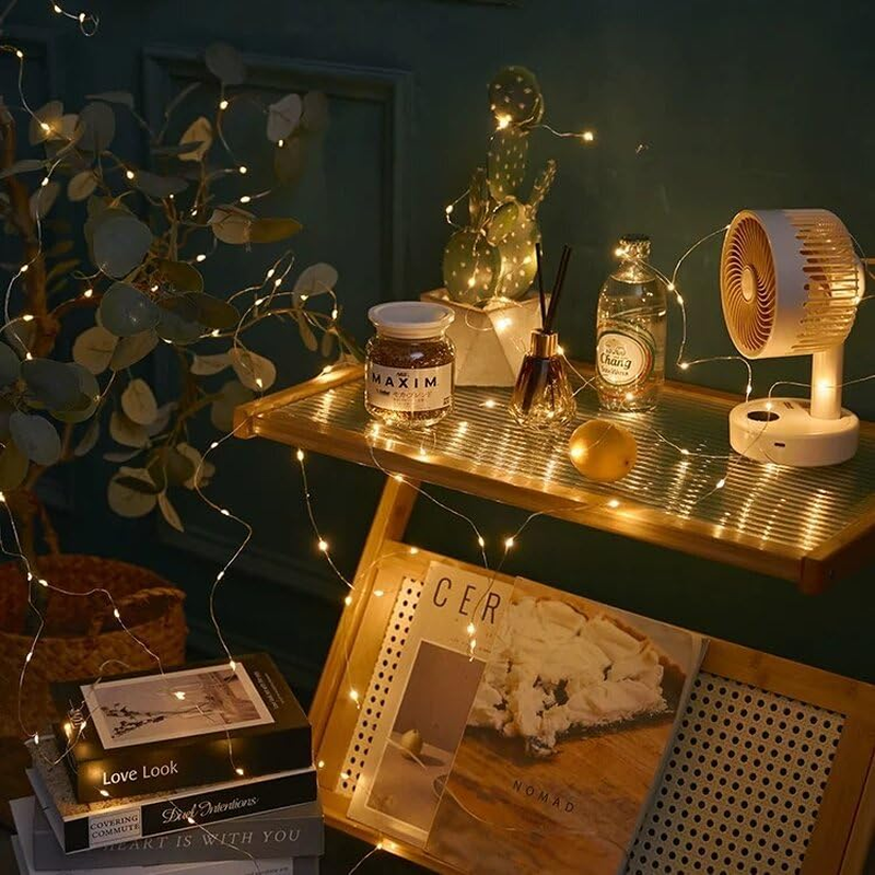 Fairy Lights Battery Operated with 8 Lighting 33Ft/10M 100 LED String Lights, & Waterproof Lights for Party, Garden and Christmas Decoration (Warm White) image number 2