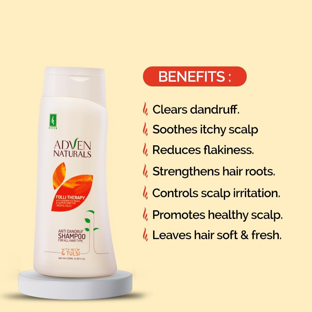 Adven Naturals Anti-Dandruff Shampoo with Neem & Tulsi - Pack of 2 (200ML Each) image number 3