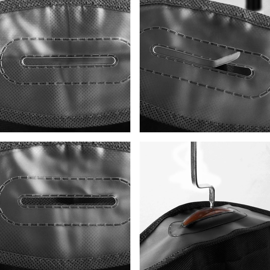 Ruilogod Breathable -Proof Garment Bag,Environmental Zipper Suit Covers, 40" Foldable Suit Carriers with Clear Window for Luggage, Dresses, Linens, Storage or Travel,Black (Id: 9C5 B25 Eff B71 F01 image number 3