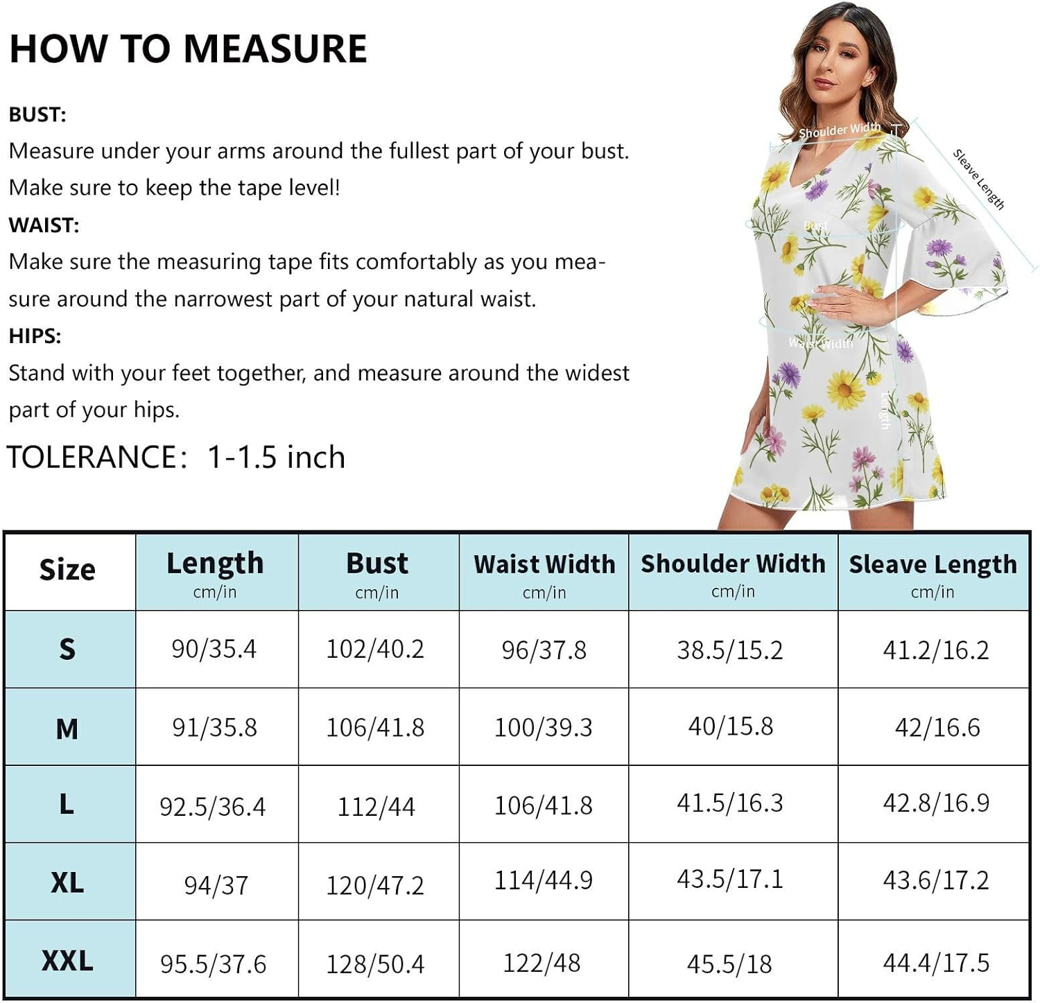 Colorful Wildflowers Ladies Chiffon Dress Printed Line Maternity Dress image number 5