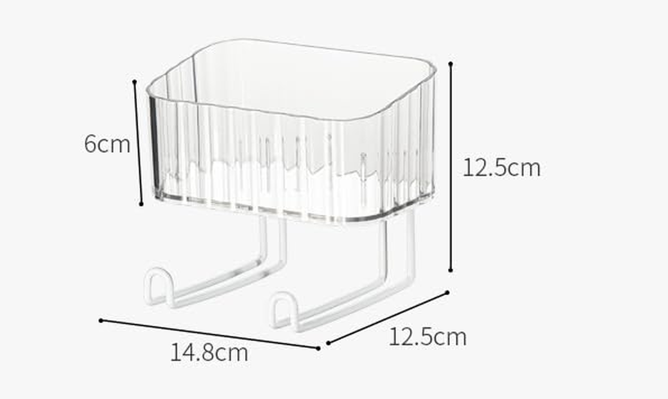 Wall Mount Headband Holder Hair Accessories Organizer, Self Adhesive Scrunchie Holder with Clear Acrylic Caddy for Bows, Ties, Clips, Pins, Claw Clip (Transparent Grey, 14.8 * 12.5 * 6CM) image number 4