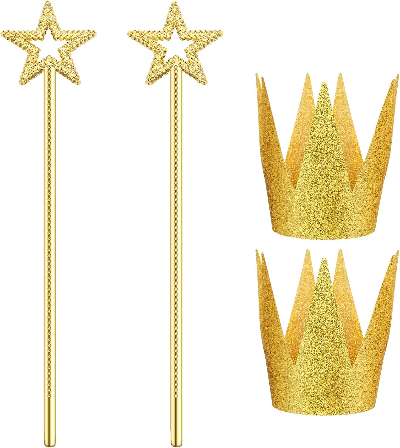 ZCYSRLQIN Gold Star Wand Fairy Wand and Gold Birthday Crown