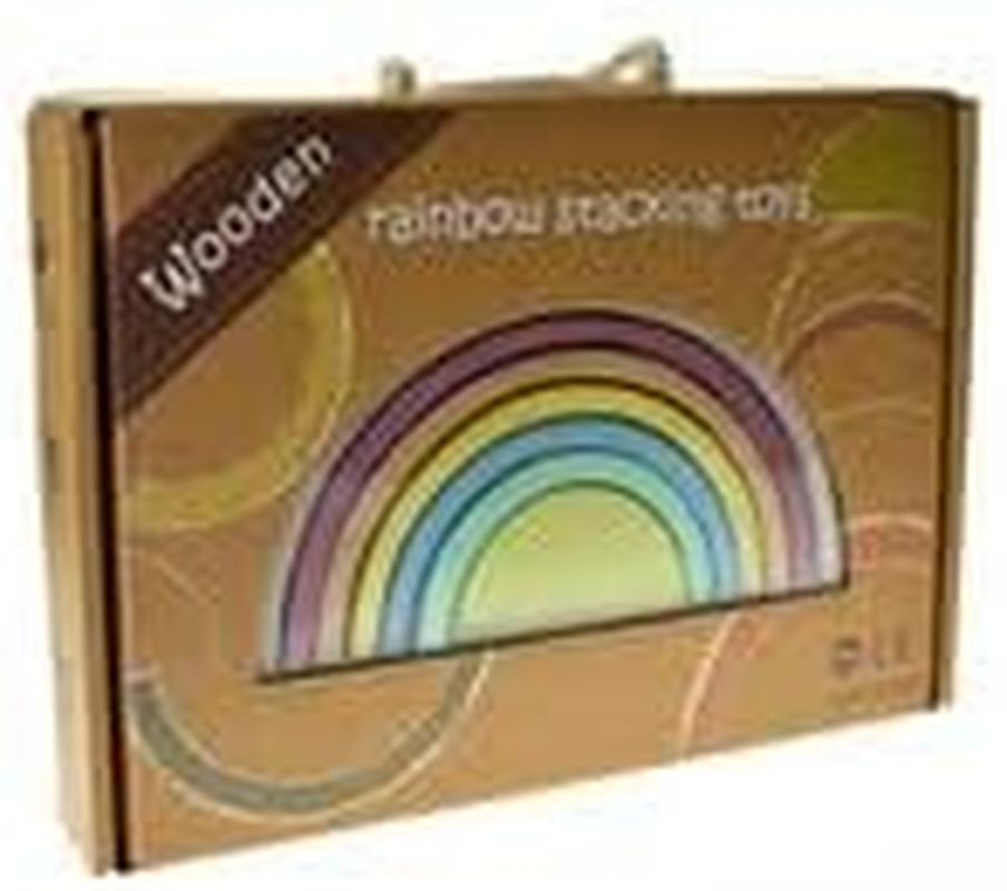 Kaper Kidz Calm & Breezy Wooden Rainbow Vintage Stacking Toy