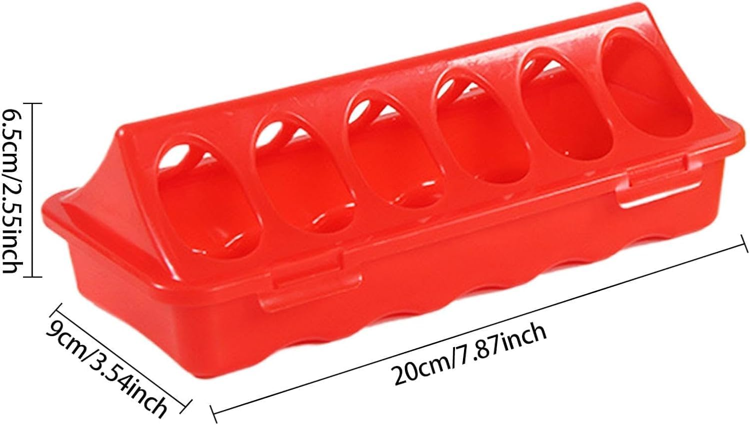 WADY Chick Feeder Waterer, Chicken Feeder, Quail Water Feeder, 6 Slots Duckling Feeder, Bird Feeding Dispenser for Pigeon Parrots Chicks Quail Duck Bird Poultry Animal, Chick Feeder Trough image number 2