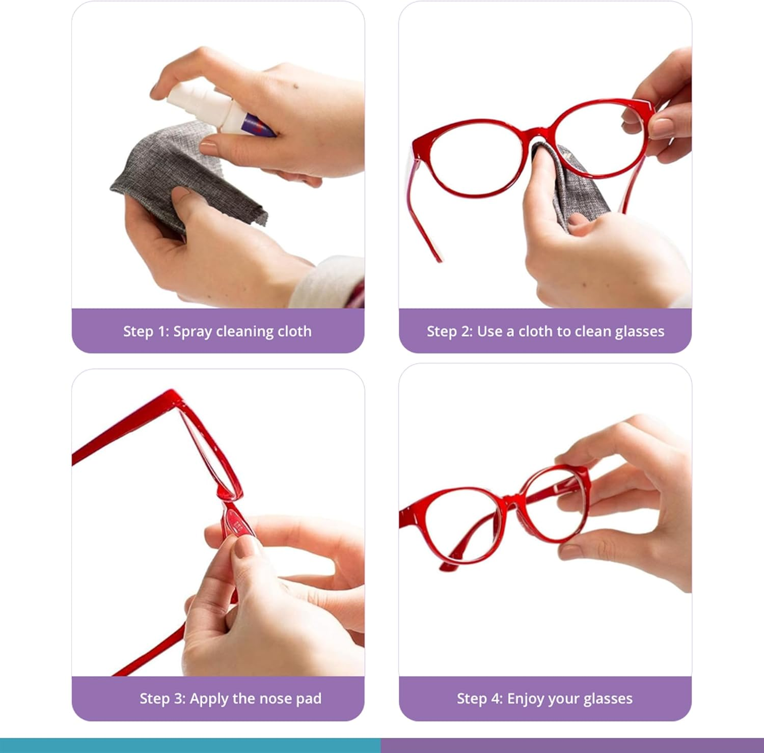 GMS Optical&reg; 1.3Mm Ultra-Thin Anti-Slip Adhesive Contoured Silicone Eyeglass Nose Pads with Super Sticky Backing - 5 Pair (Clear - 2 Pack) image number 4