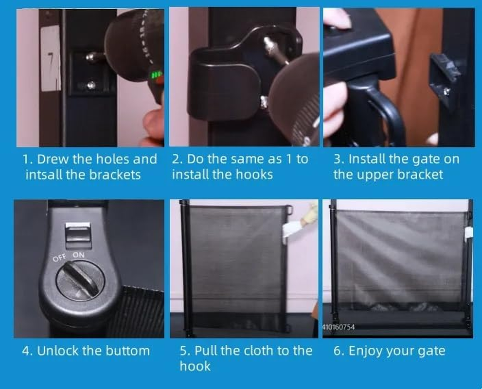 Retractable Baby Gate, Dog Gate Door Extensions, Durable Mesh Baby Safety Door, Wide Pet Gate 86Cm Tall, Extends to 150Cm Wide, for Doorways, Stairs, Halways. (Black, 150Cm)