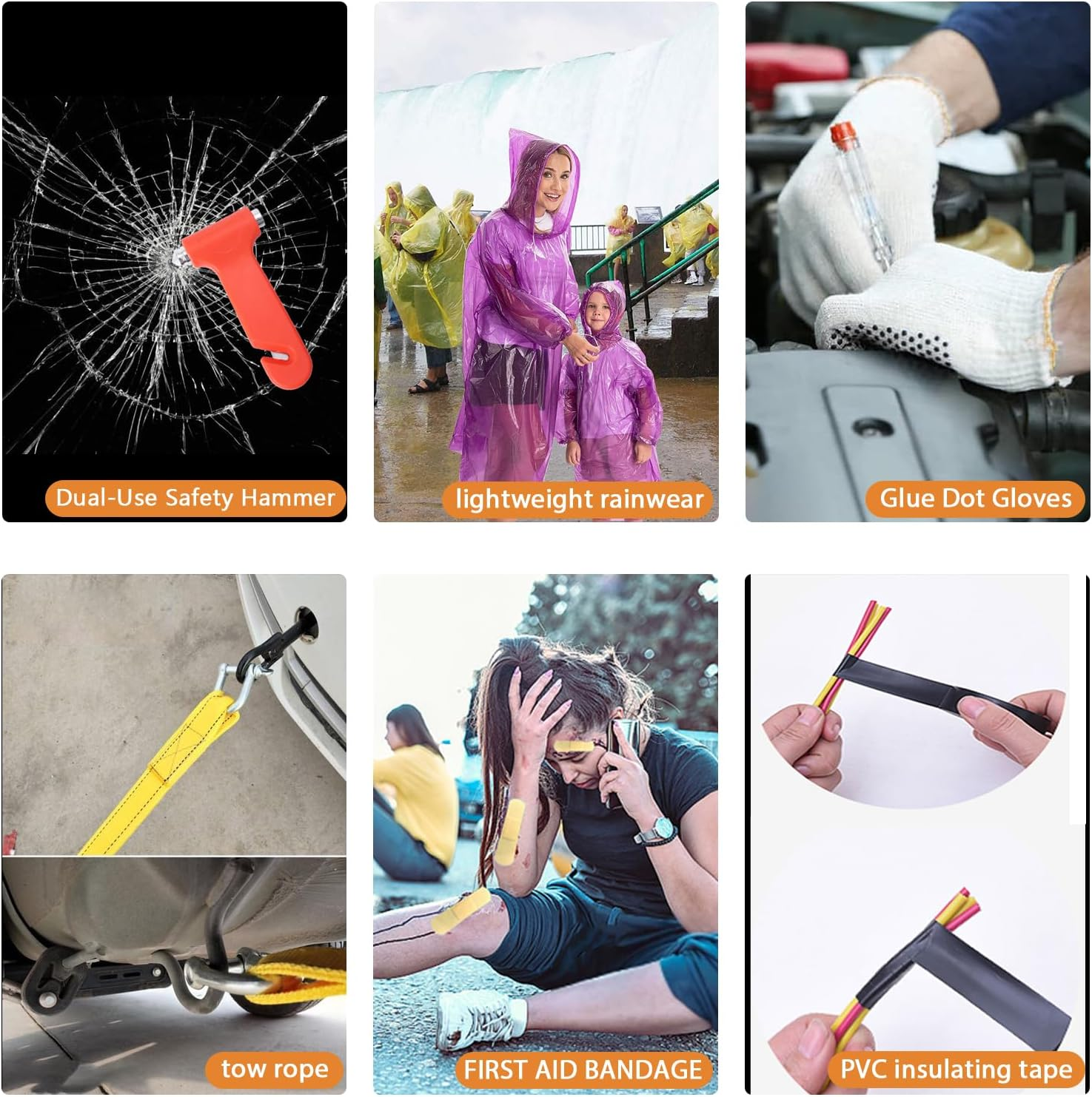 Roadside Assistance Emergency Kit Multipurpose Bag, Premium with Battery Jumper Cable Automotive Kit for Car,Vehicle, Truck or SUV for Men or Women, Black image number 3