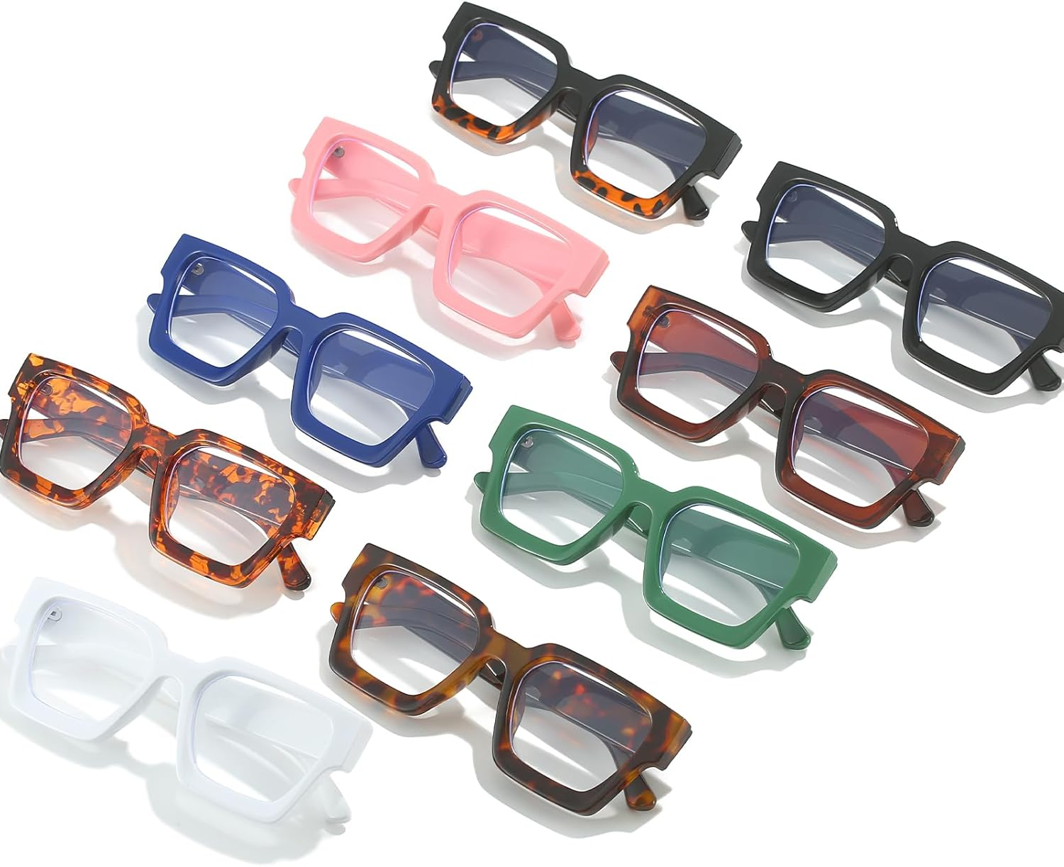 YAMEIZE Square Blue Light Blocking Glasses for Women Men Rectangle Blue Light Eyeglasses Computer Gaming anti Fatigue Clear Lens Glasses