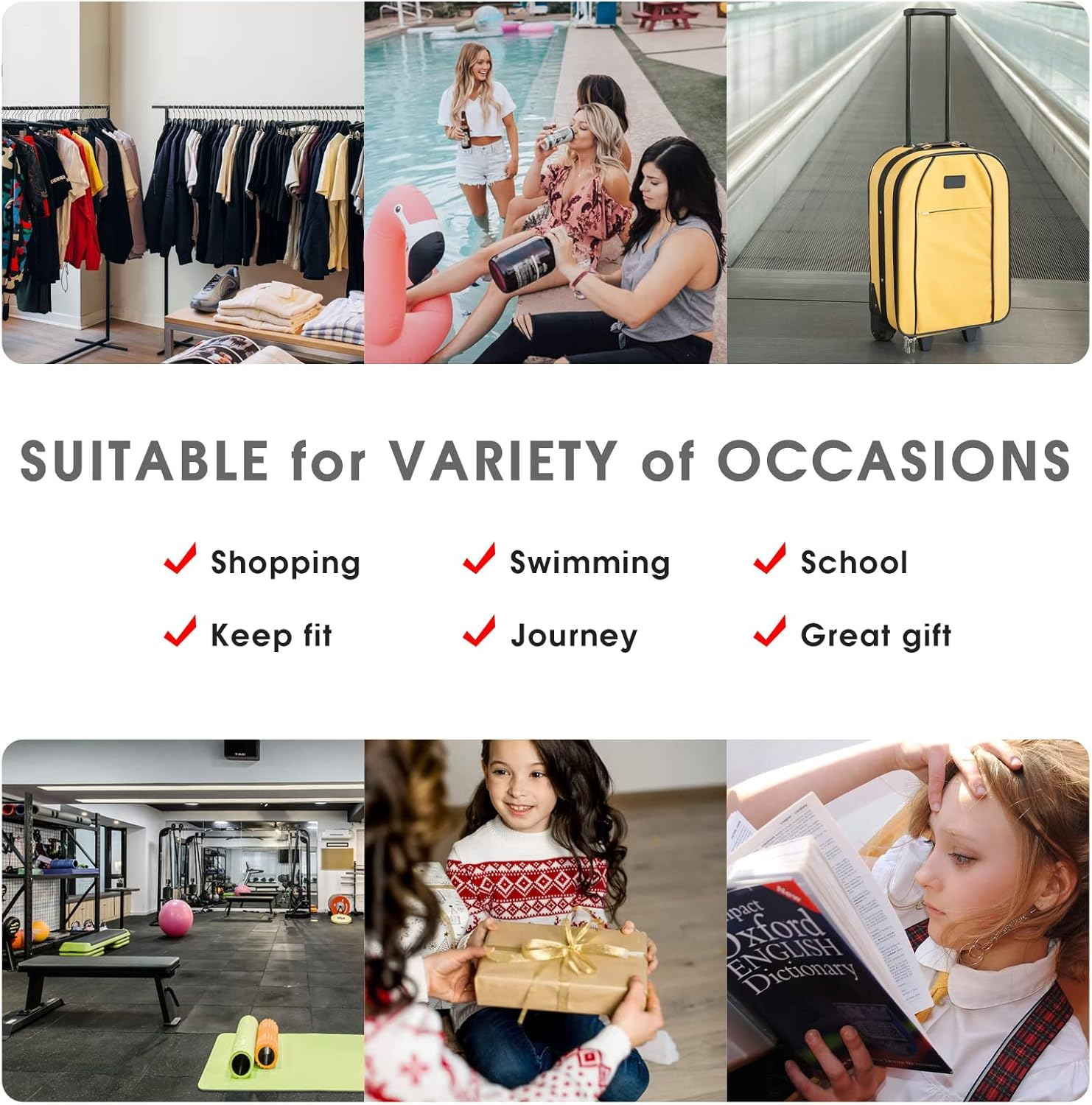 WANDF Drawstring Backpack Sports Gym Sackpack with Mesh Pockets Water Resistant String Bag for Women Men Children