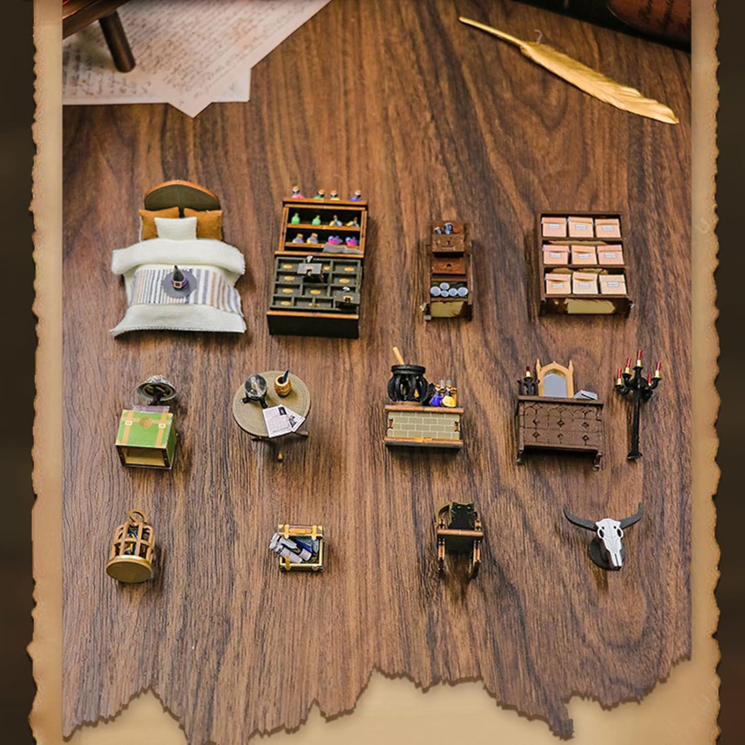 3D Book Nook Kit, DIY Miniature House Kit with LED Light, Booknook Libray Puzzle Creative Gifts Suitable for Adults, Dollhouse Miniature Adults image number 3