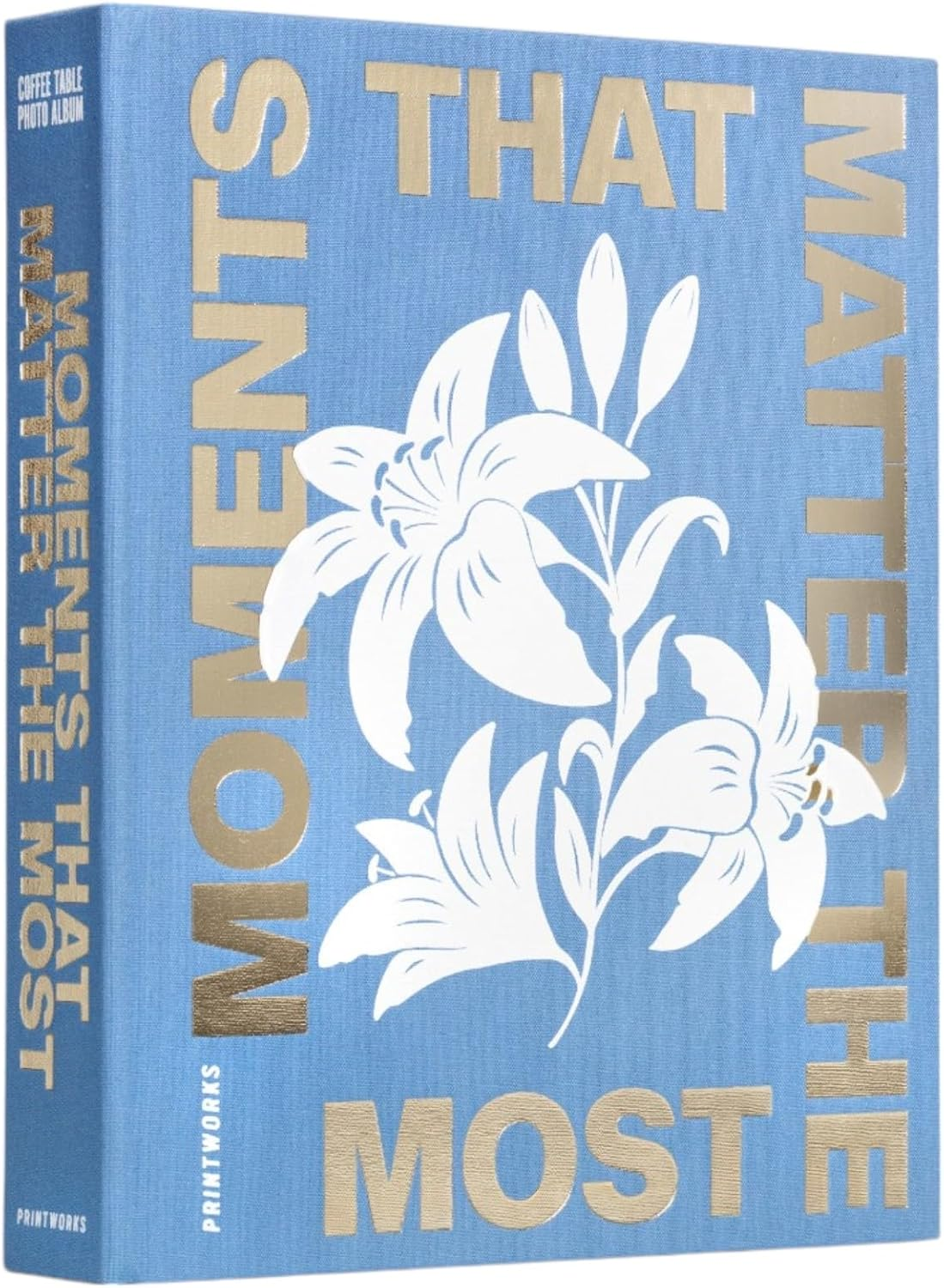 Printworks Moments That Matter the Most - Photo Album 4X6 &ndash; Elegant Sky Blue Coffee Table Book for Photos & Notes &ndash; 30-Page Large Keepsake Memory Book &ndash; Thoughtful Gift Idea &ndash; Blue image number 1