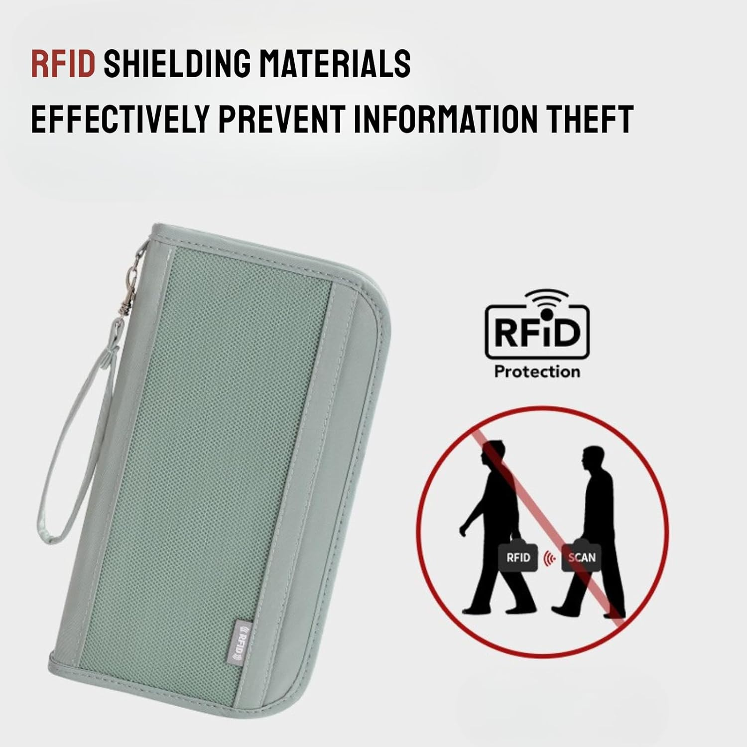 RFID Blocking Travel Passport Wallet - Secure Organizer with Detachable Strap, Water-Resistant Fabric & Multi-Compartment Design (Pink) image number 5