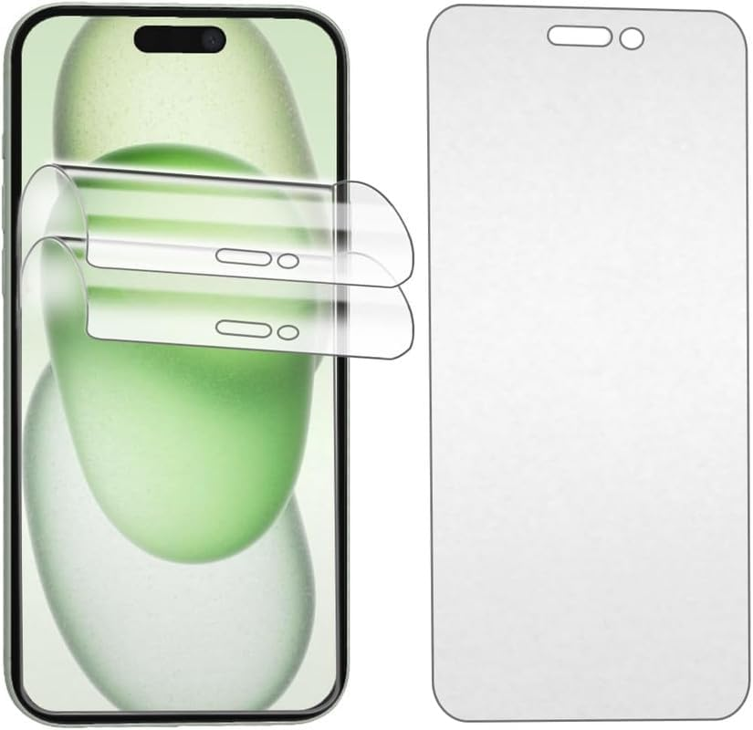 Koasvonson Matt Hydrogel Film for Iphone 15 Plus, Pack of 2, Anti-Glare Screen Protector, TPU Screen Protector, Anti-Glare Protection, Shock-Resistant, Anti-Fingerprint