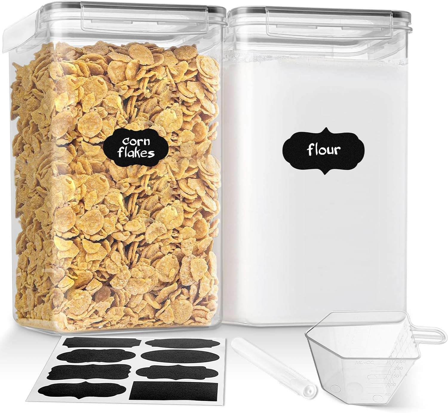 Stelive 2-Piece Extra Large Food Storage Containers (6.5L/Each) Airtight Pantry Storage Containers Organiser Dry Food Canisters Plastic Leak-Proof Canisters for Home & Kitchen with Labels & Pen image number 2