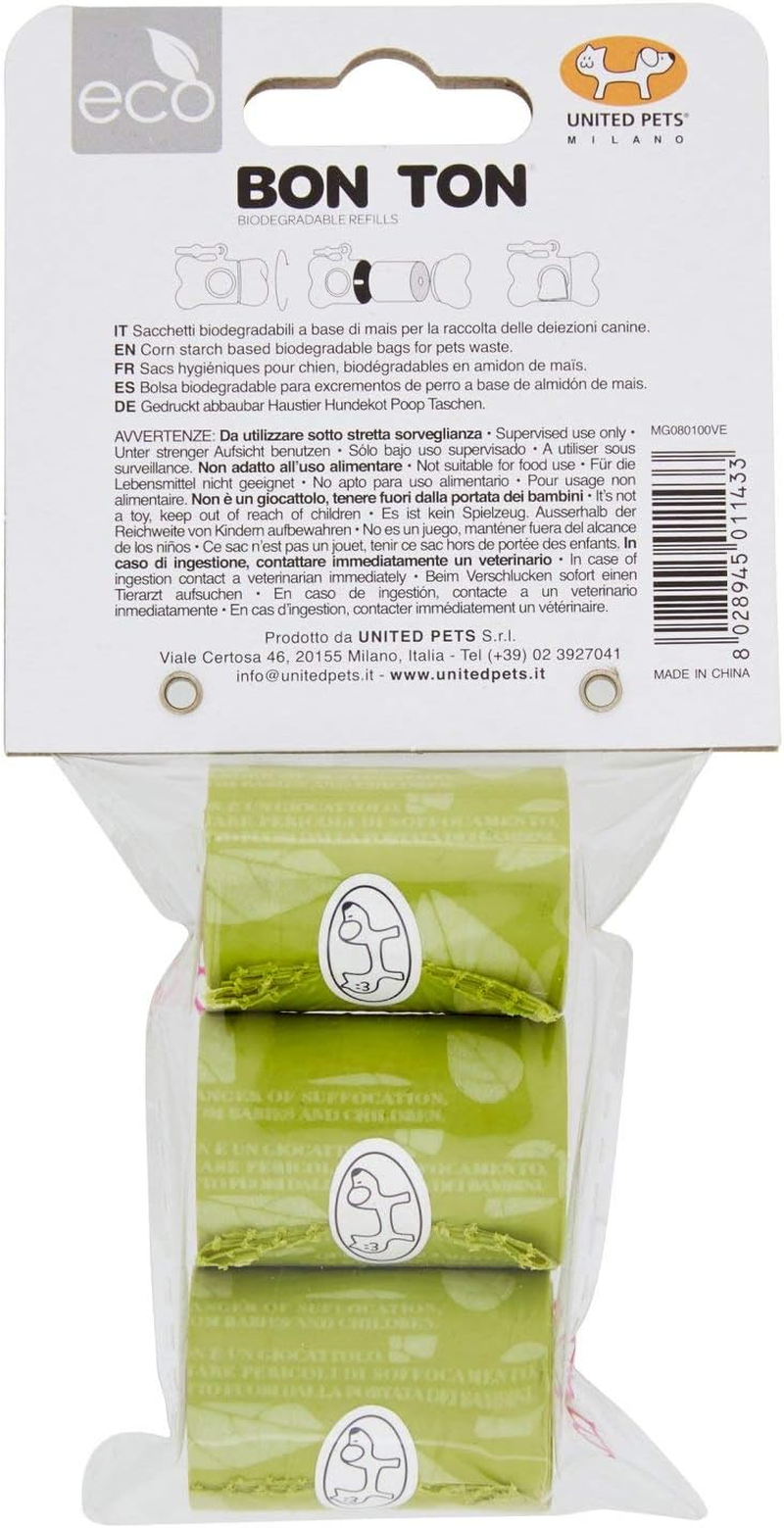United Pets Bon Ton Nano Dog Poo Pickup Bag Refills, Green - Assorted image number 3