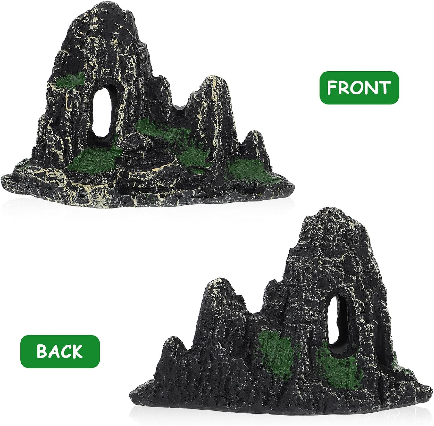 Bestonzon Artificial Hill Statue Resin Aquarium Decor Fish Tank Supply Landscape Ornament for Freshwater and Saltwater Aquatic Pets