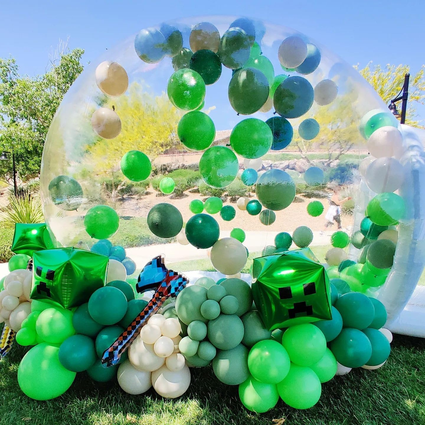Lumjoy Large Balloons 6Pack 36 Inch Giant Green Latex Balloons with 5M Silver Ribbon, Jumbo Party Balloons for Jungle Theme Birthday Decor, Photo Backdrop & Festival