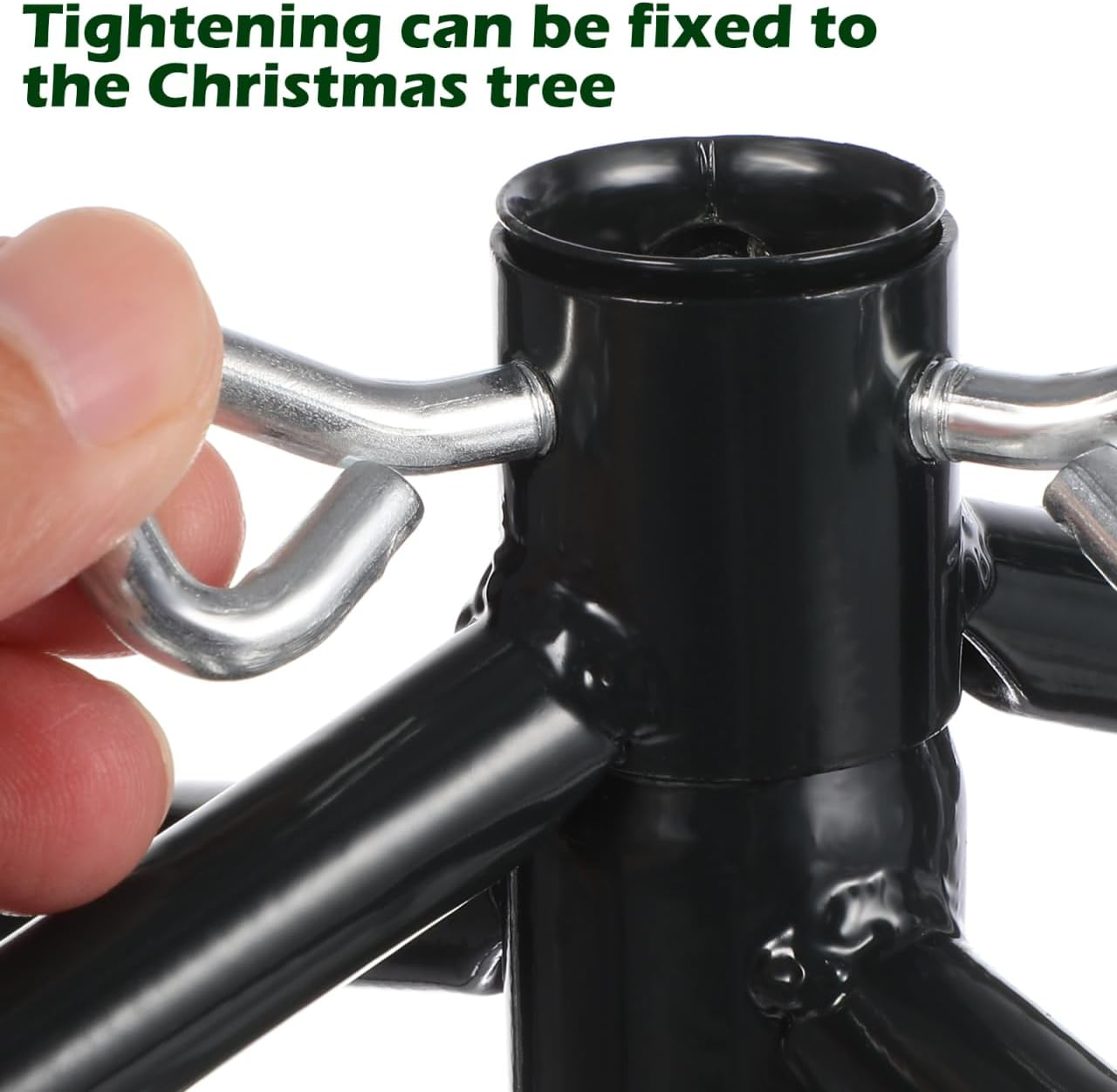 Angoily Christmas Tree Stand, Artificial Tree Folding Stand, Replacement Xmas Tree-Base Artificial Green Metal Paint Bracket Christmas Holder 1.9Cm Tube Diameter Holiday Xmas Base Support image number 4