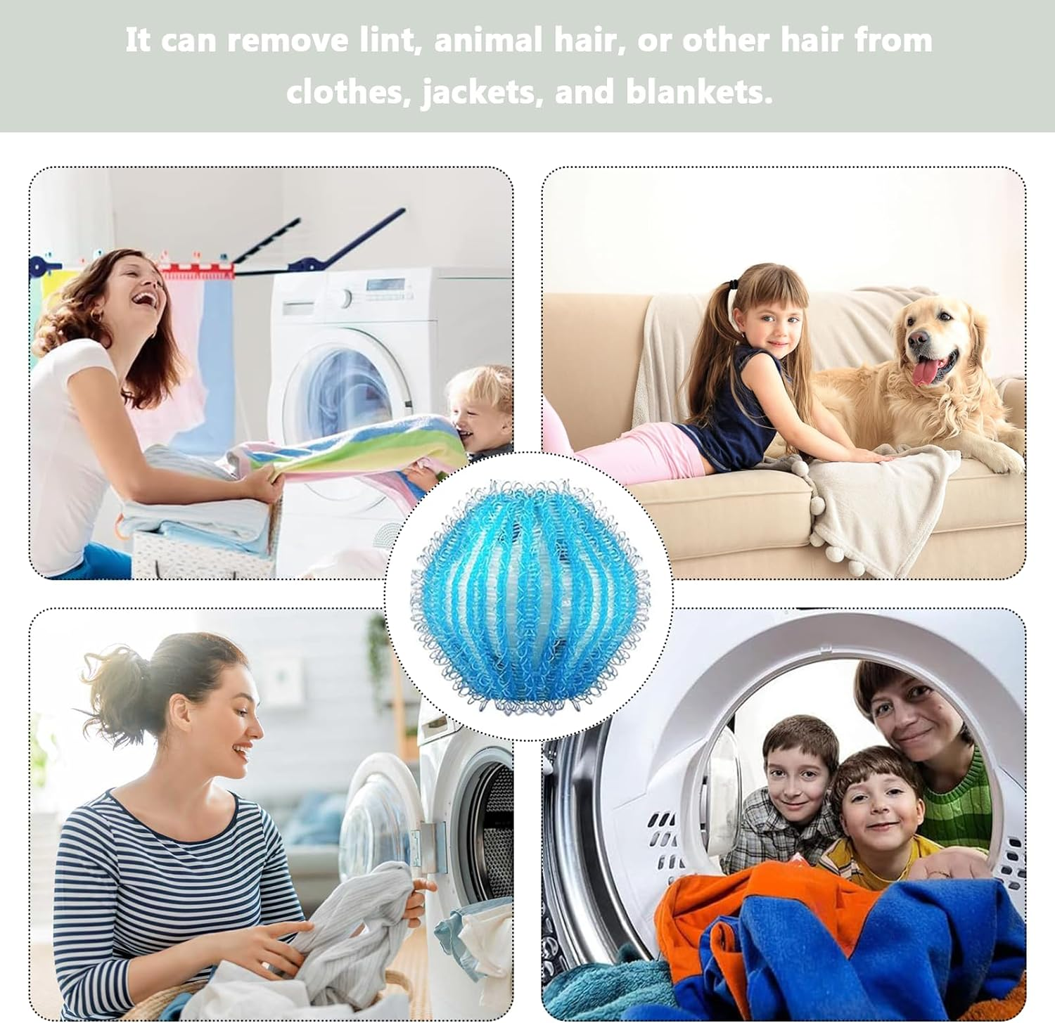 12 Pcs Pet Hair Remover for Washing Machine, Cat/Dog Hair Remover, Pet Hair Remover Hair Catcher for Washing Machine Household, Reusable Dryer Washing Balls Hair Lint Remover Laundry Ball image number 5