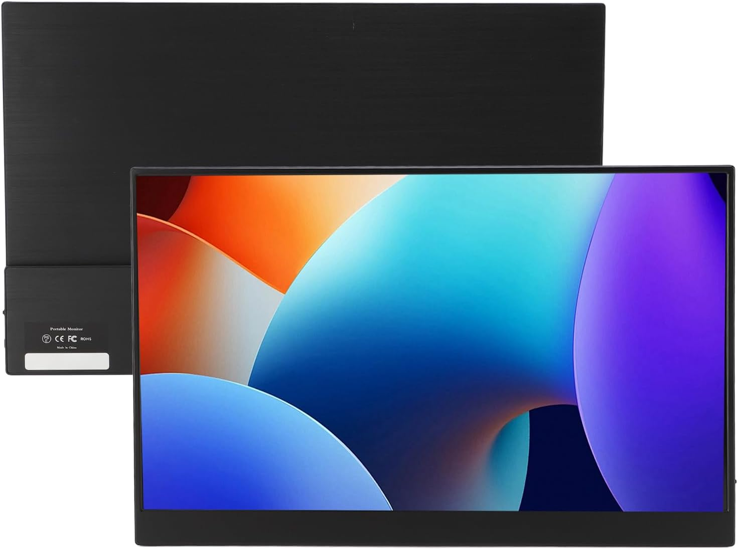 15.6 Inch Portable Monitor, 1080P Portable 15.6 Inch USB C Laptop Screen Extender with PU Leather Cover, Travel Touch Screen for Gaming, Business Presentations, Mirror and Split Screen Modes, Black image number 4